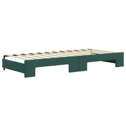 Divano Letto Estraibile Cassetti Verde Scuro 80x200cm Velluto - homemem39