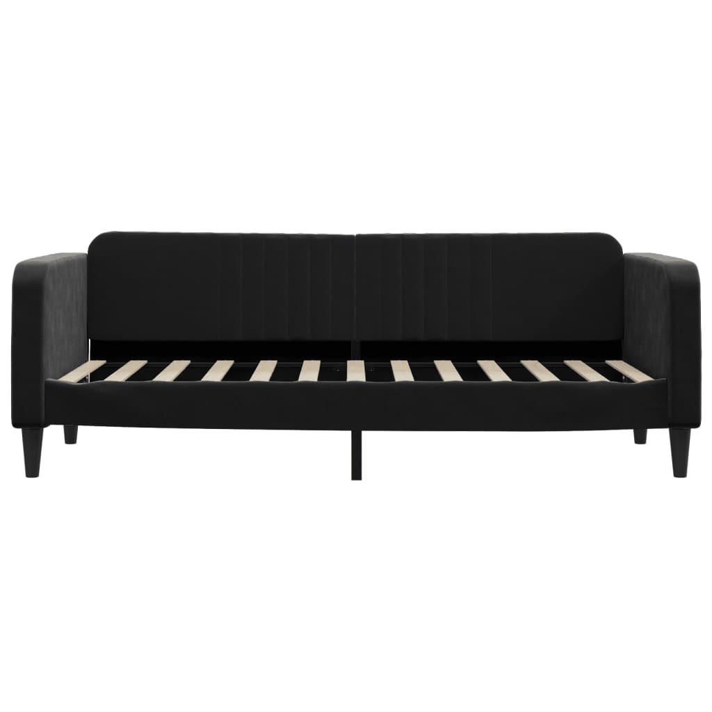 Divano Letto Estraibile con Cassetti Nero 80x200 cm in Velluto | homemem39
