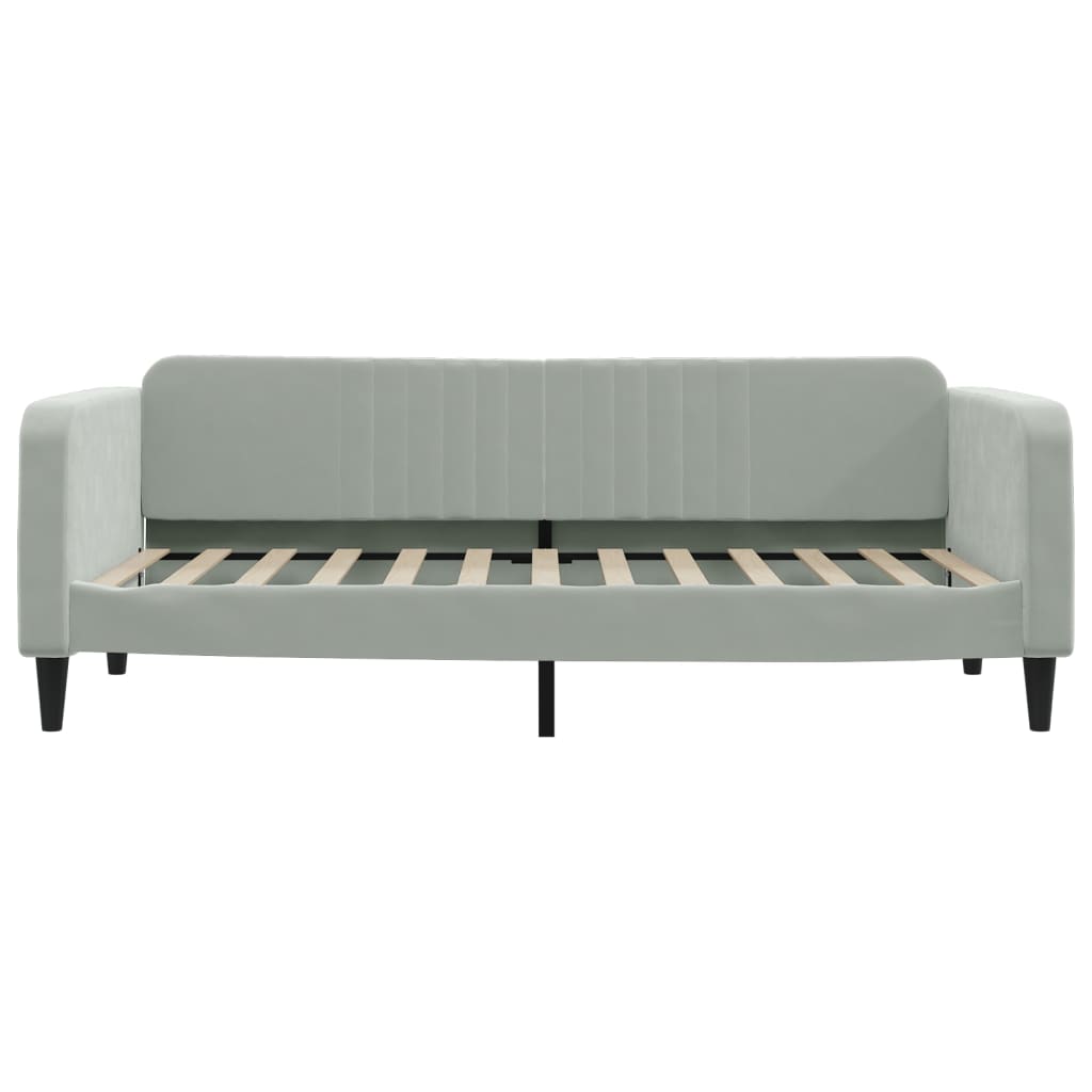 Divano Letto Estraibile Cassetti Grigio Chiaro 90x200cm Velluto - homemem39