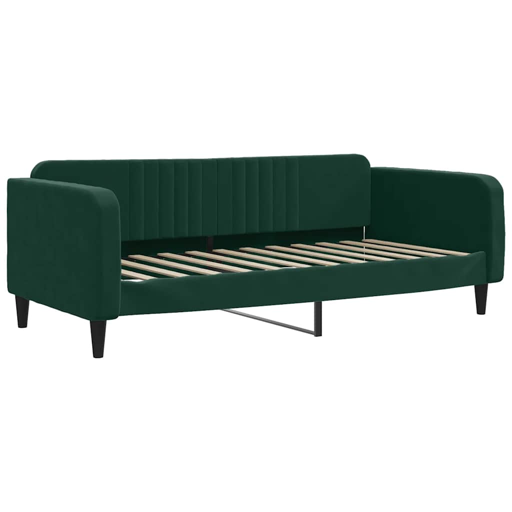 Divano Letto Estraibile Cassetti Verde Scuro 90x200cm Velluto | homemem39