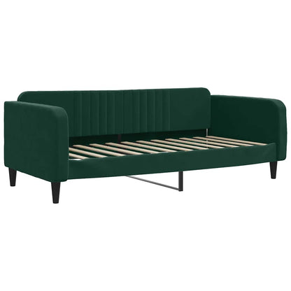 Divano Letto Estraibile Cassetti Verde Scuro 90x200cm Velluto | homemem39