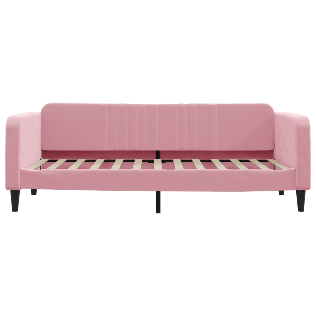 Divano Letto Estraibile con Cassetti Rosa 90x200 cm Velluto - homemem39