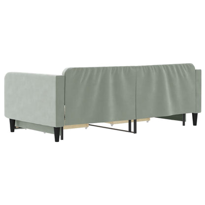 Divano Letto Estraibile Cassetti Grigio Chiaro 100x200 Velluto - homemem39