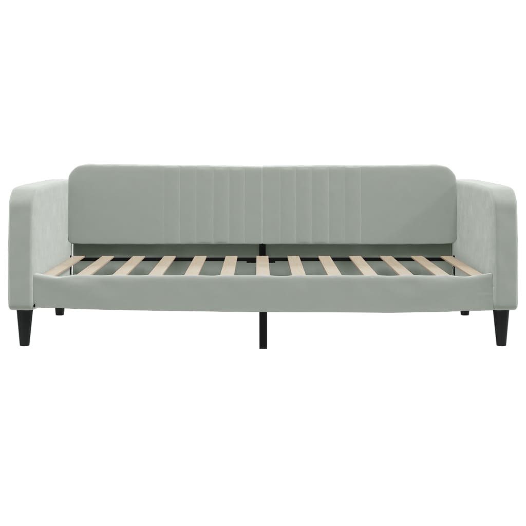 Divano Letto Estraibile Cassetti Grigio Chiaro 100x200 Velluto - homemem39