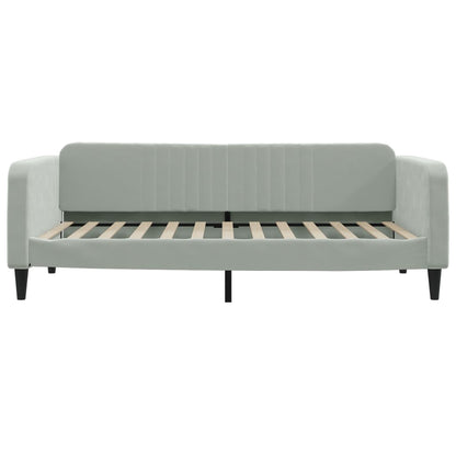 Divano Letto Estraibile Cassetti Grigio Chiaro 100x200 Velluto - homemem39