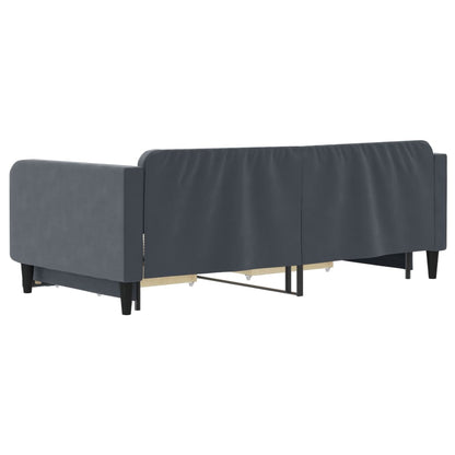 Divano Letto Estraibile Cassetti Grigio Scuro 100x200cm Velluto - homemem39