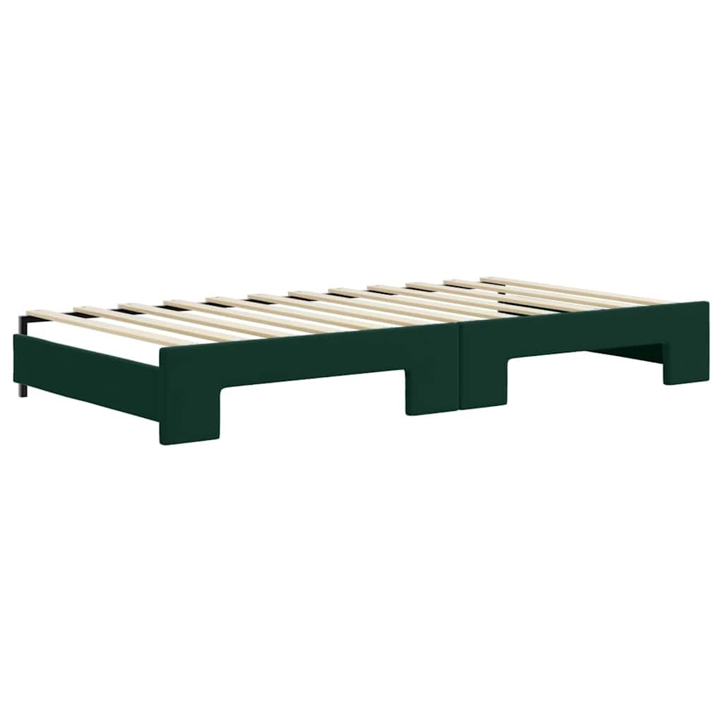 Divano Letto Estraibile Cassetti Verde Scuro 100x200cm Velluto | homemem39