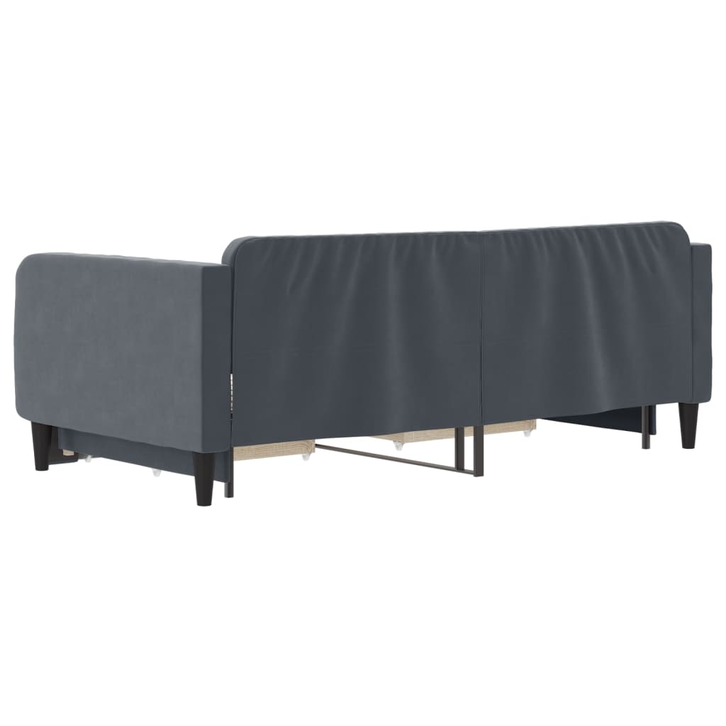 Divano Letto Estraibile Cassetti Grigio Scuro 90x190cm Velluto - homemem39