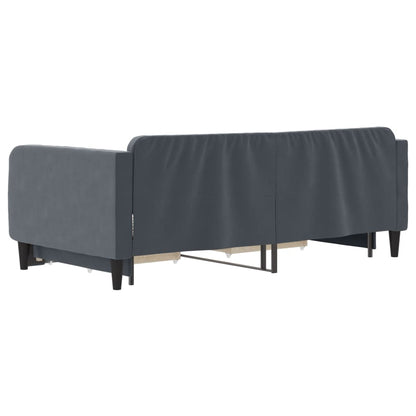 Divano Letto Estraibile Cassetti Grigio Scuro 90x190cm Velluto - homemem39