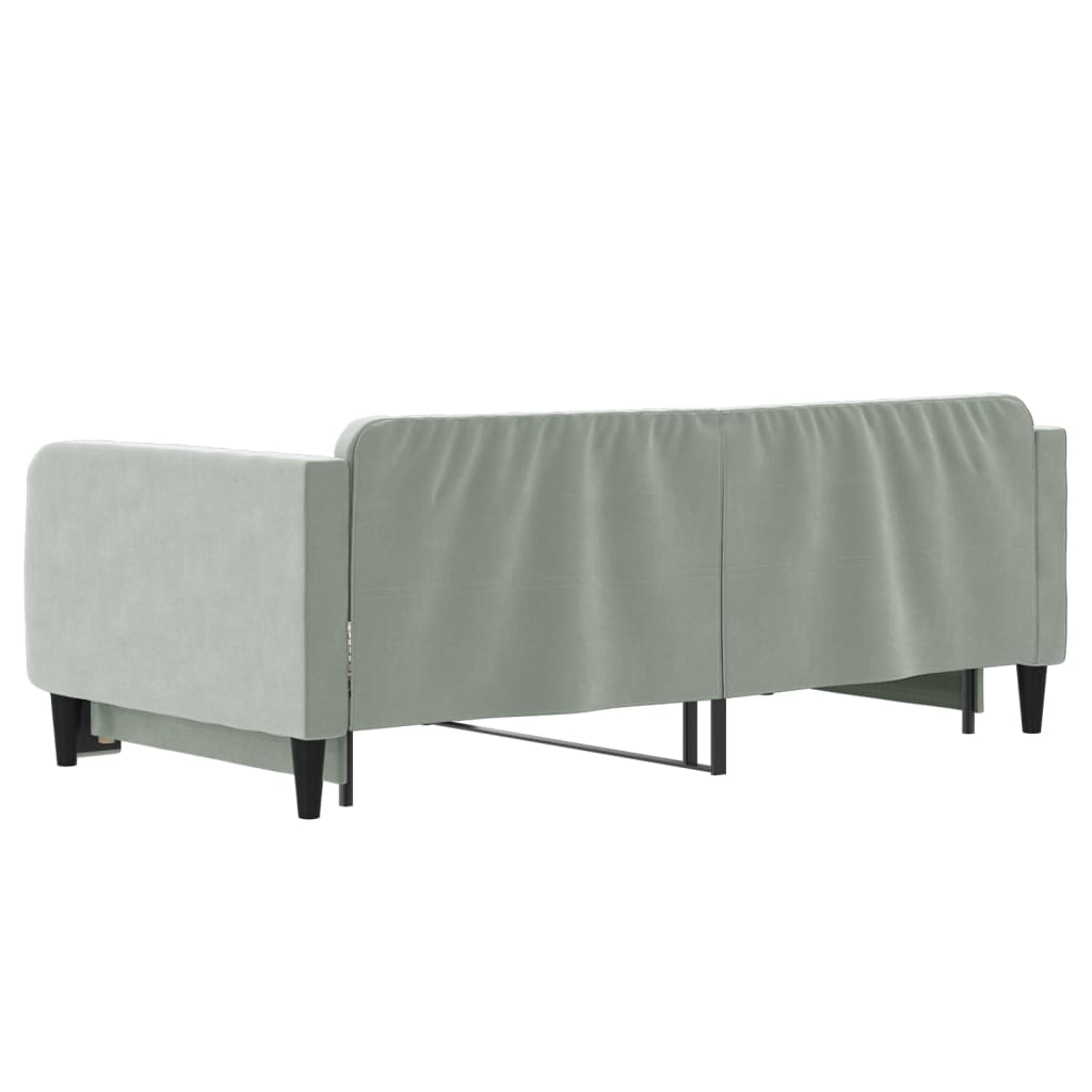 Divano Letto Letto Estraibile Grigio Chiaro 100x190 cm Velluto | homemem39