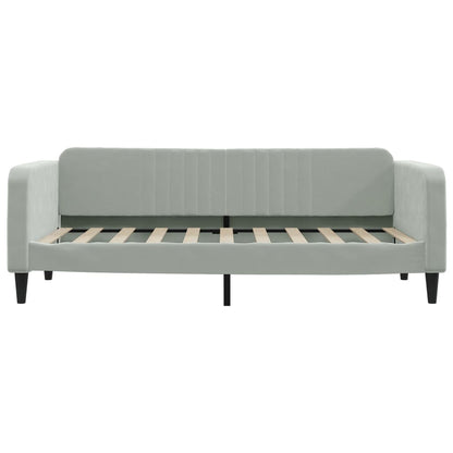 Divano Letto Letto Estraibile Grigio Chiaro 100x190 cm Velluto | homemem39