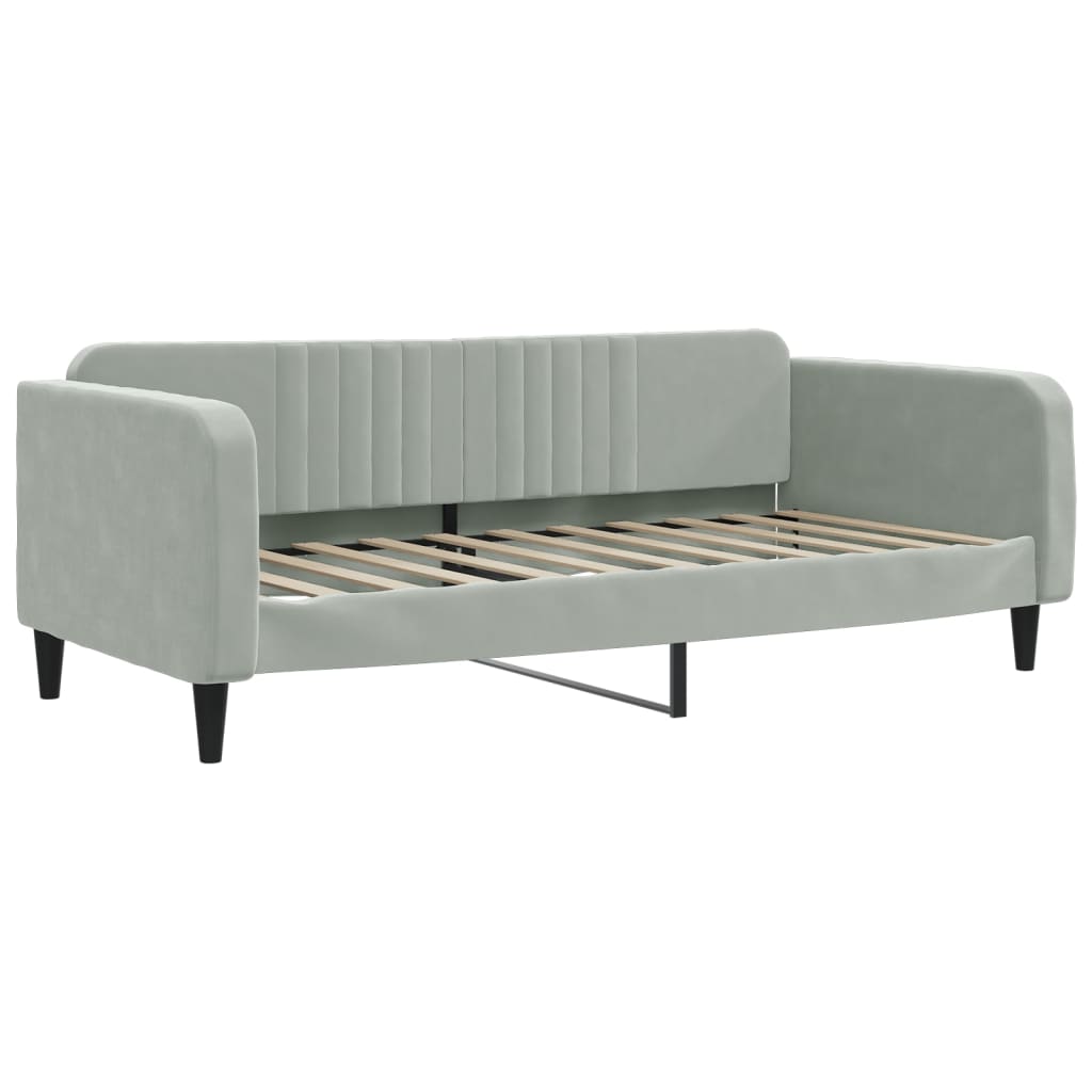 Divano Letto Estraibile Cassetti Grigio Chiaro 100x190 Velluto | homemem39