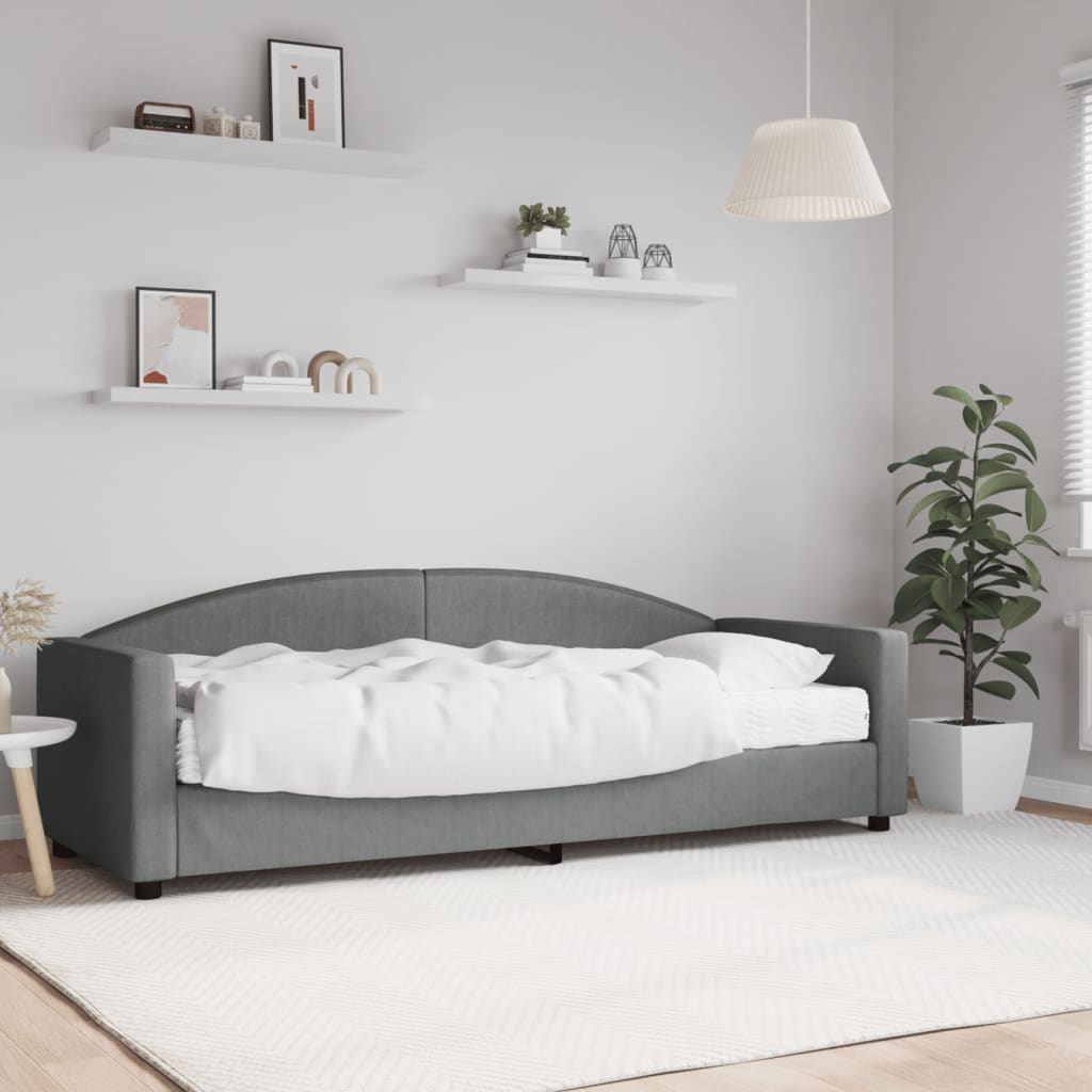Divano Letto con Materasso Grigio Scuro 80x200 cm in Tessuto - homemem39