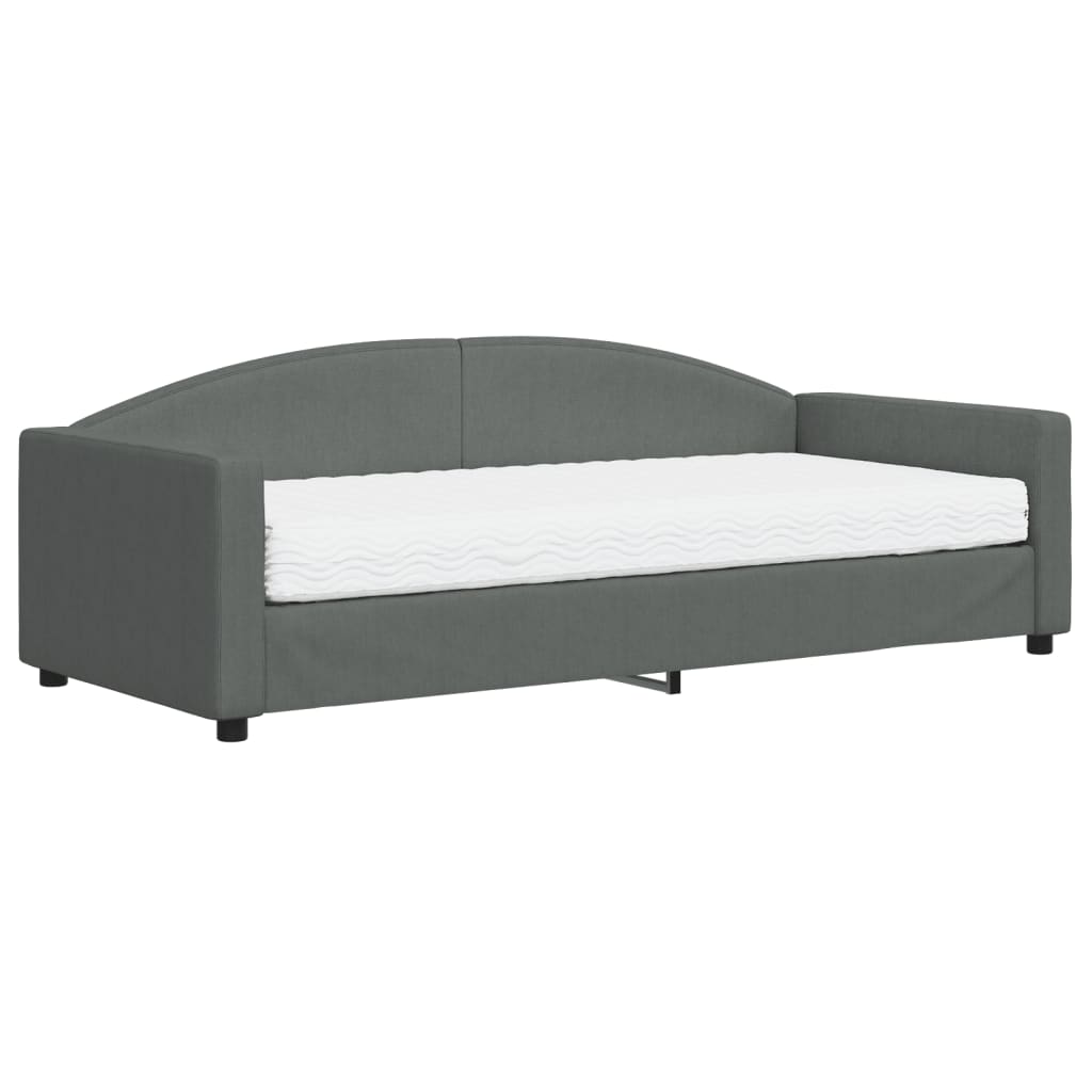 Divano Letto con Materasso Grigio Scuro 90x200 cm in Tessuto - homemem39