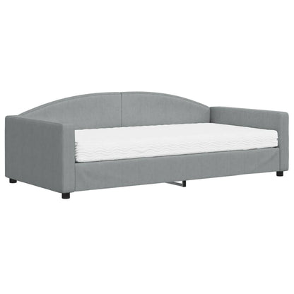 Divano Letto con Materasso Grigio Chiaro 100x200 cm in Tessuto - homemem39