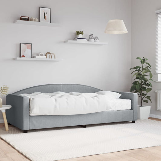 Divano Letto con Materasso Grigio Chiaro 100x200 cm in Tessuto - homemem39