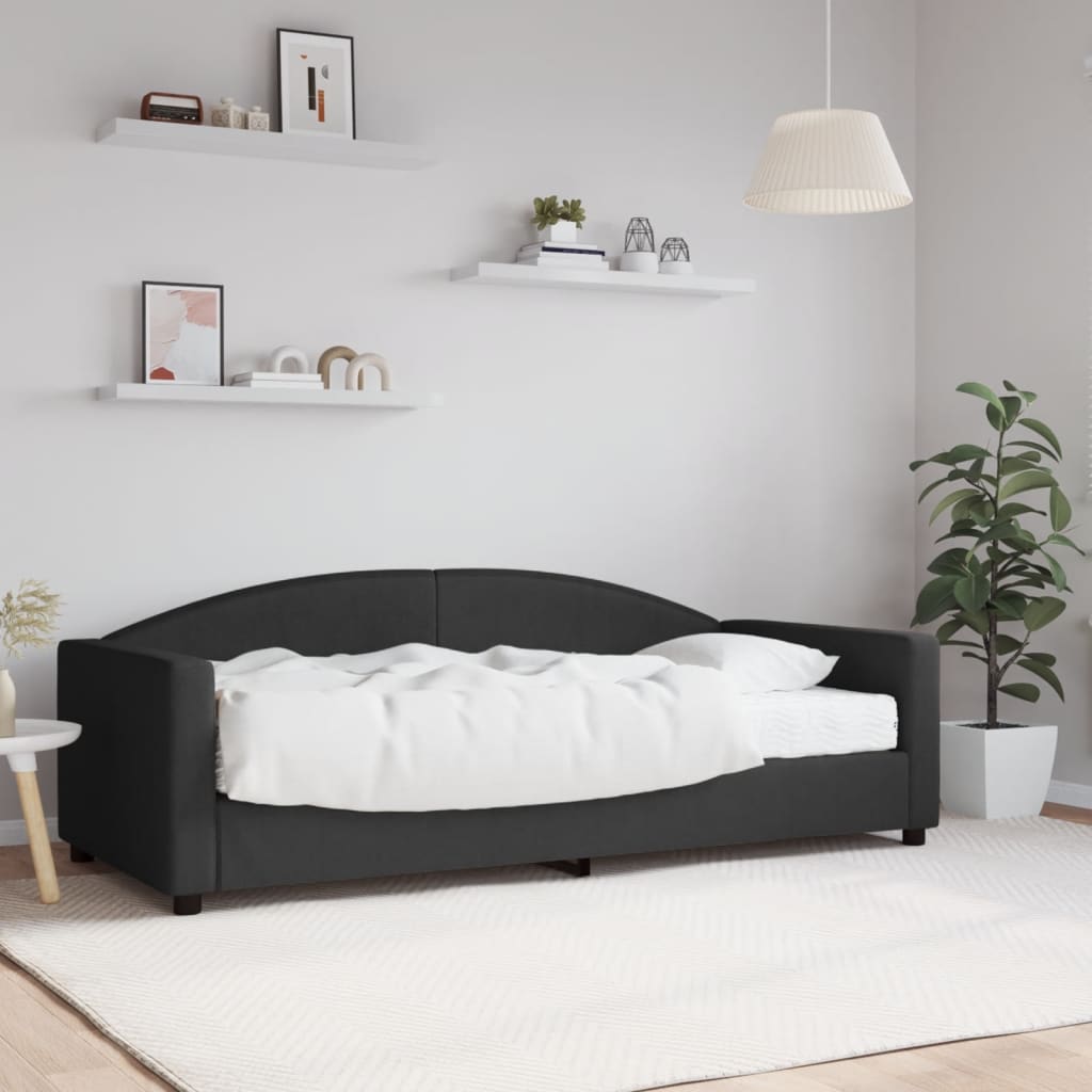 Divano Letto con Materasso Nero 90x190 cm in Tessuto - homemem39