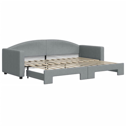 Divano Letto con Letto Estraibile Grigio Chiaro 80x200 Tessuto - homemem39