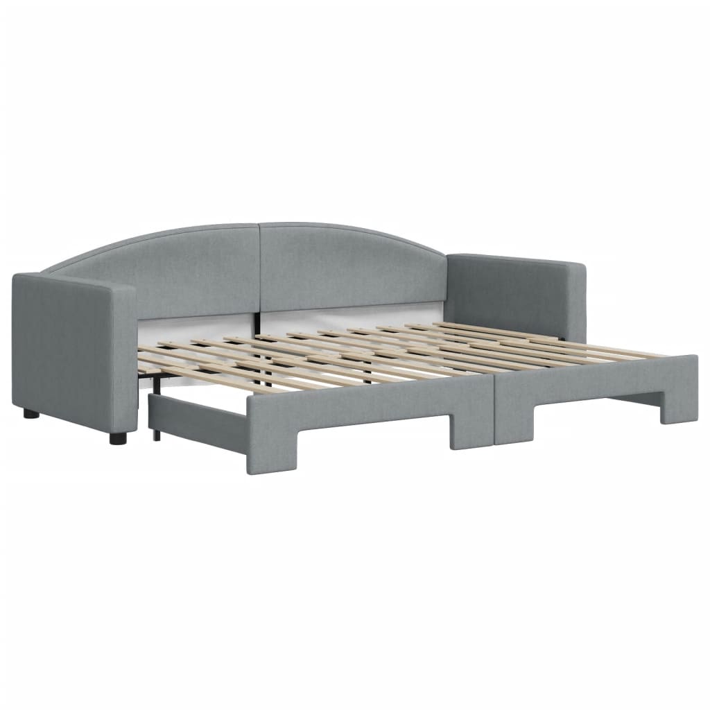 Divano Letto con Letto Estraibile Grigio Chiaro 80x200 Tessuto