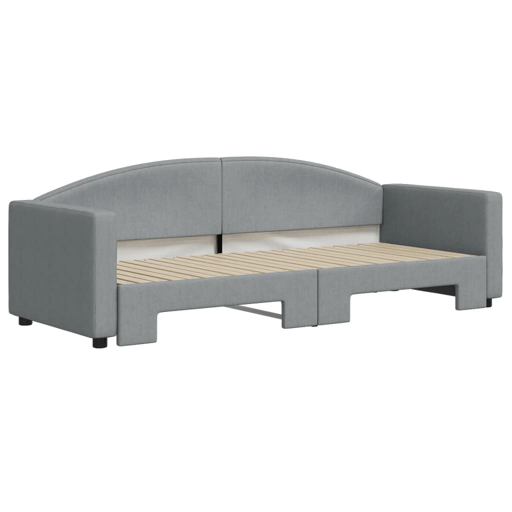 Divano Letto con Letto Estraibile Grigio Chiaro 80x200 Tessuto