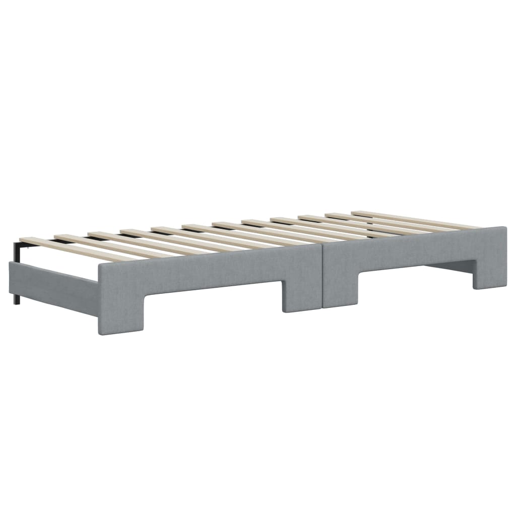 Divano Letto con Letto Estraibile Grigio Chiaro 80x200 Tessuto