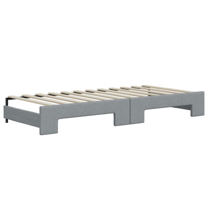 Divano Letto con Letto Estraibile Grigio Chiaro 80x200 Tessuto