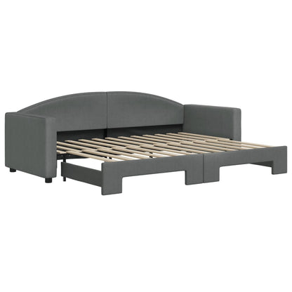 Divano Letto con Letto Estraibile Grigio Scuro 80x200 Tessuto - homemem39