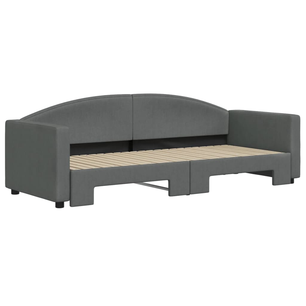 Divano Letto con Letto Estraibile Grigio Scuro 80x200 Tessuto - homemem39