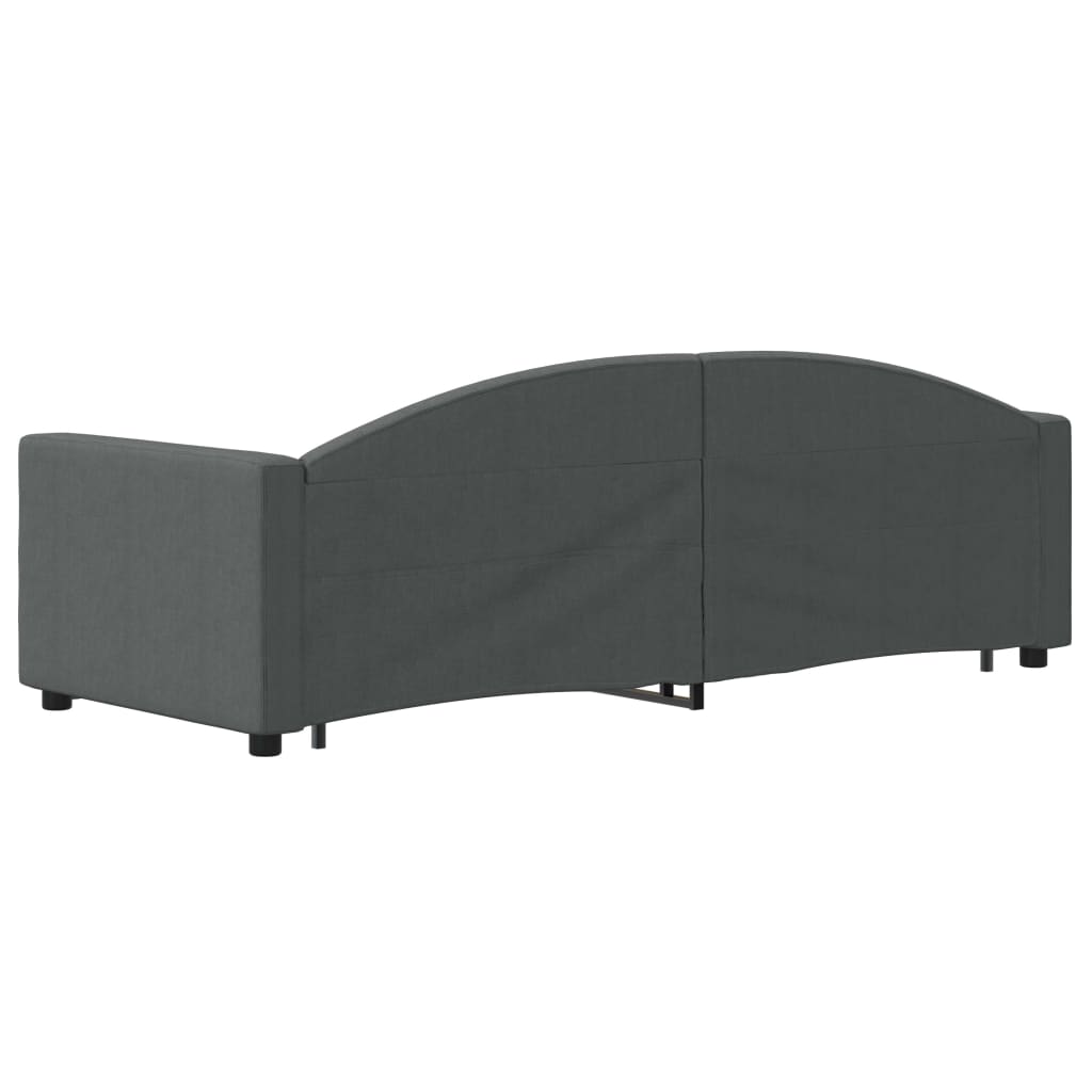 Divano Letto con Letto Estraibile Grigio Scuro 80x200 Tessuto