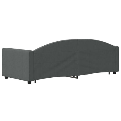 Divano Letto con Letto Estraibile Grigio Scuro 80x200 Tessuto