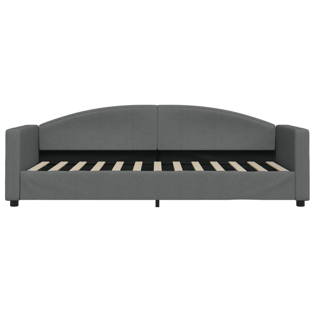 Divano Letto con Letto Estraibile Grigio Scuro 80x200 Tessuto