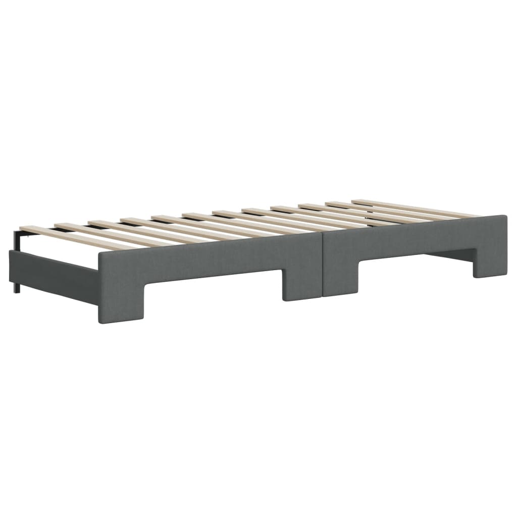 Divano Letto con Letto Estraibile Grigio Scuro 80x200 Tessuto