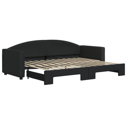 Divano Letto con Letto Estraibile Nero 80x200 Tessuto