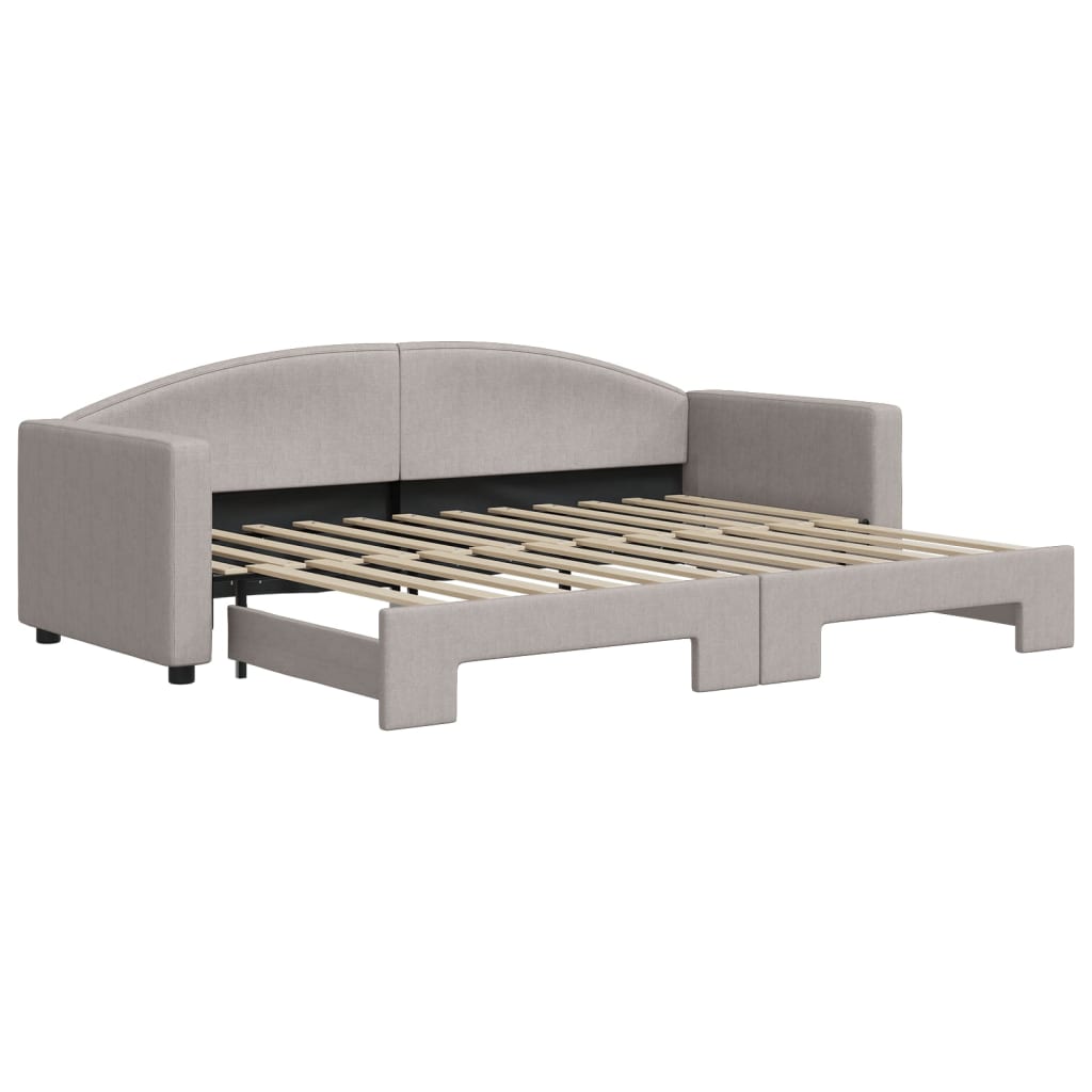 Divano Letto con Letto Estraibile Tortora 80x200 cm Tessuto - homemem39