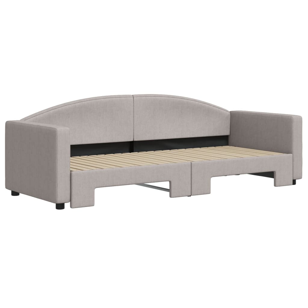 Divano Letto con Letto Estraibile Tortora 80x200 cm Tessuto