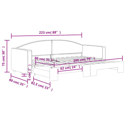 Divano Letto con Letto Estraibile Tortora 80x200 cm Tessuto