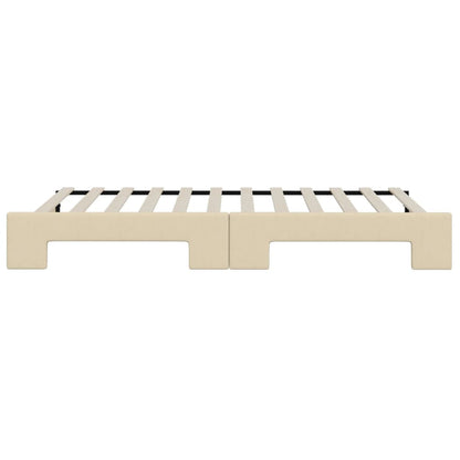 Divano Letto con Letto Estraibile Crema 80x200 cm Tessuto - homemem39