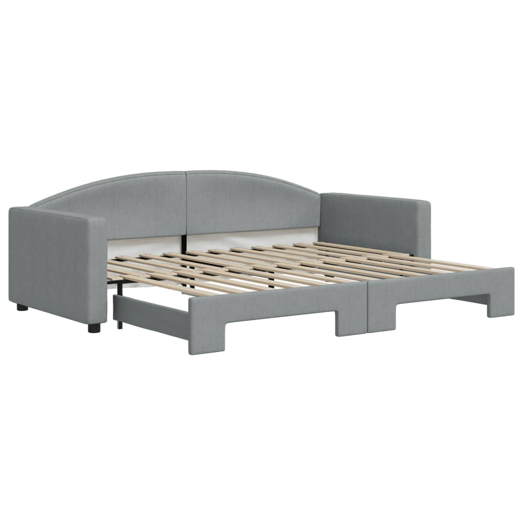 Divano Letto con Letto Estraibile Grigio Chiaro 90x200 Tessuto - homemem39