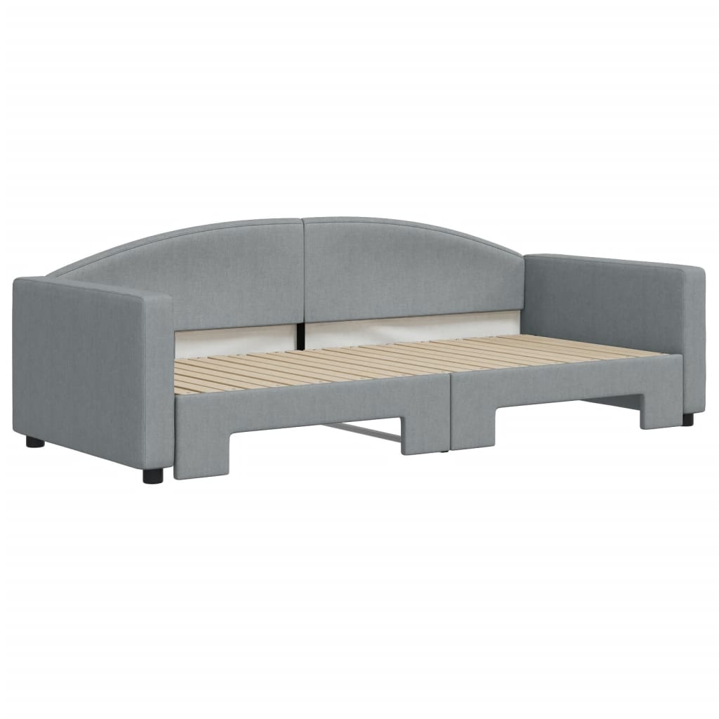 Divano Letto con Letto Estraibile Grigio Chiaro 90x200 Tessuto