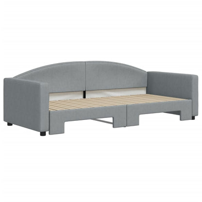 Divano Letto con Letto Estraibile Grigio Chiaro 90x200 Tessuto