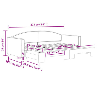 Divano Letto con Letto Estraibile Grigio Chiaro 90x200 Tessuto