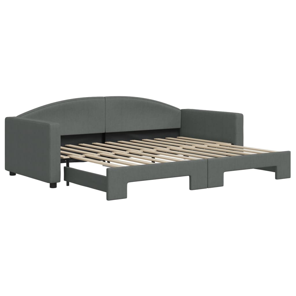 Divano Letto con Letto Estraibile Grigio Scuro 90x200cm Tessuto - homemem39