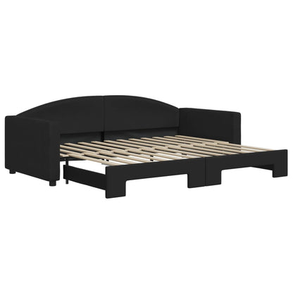 Divano Letto con Letto Estraibile Nero 90x200 cm in Tessuto - homemem39