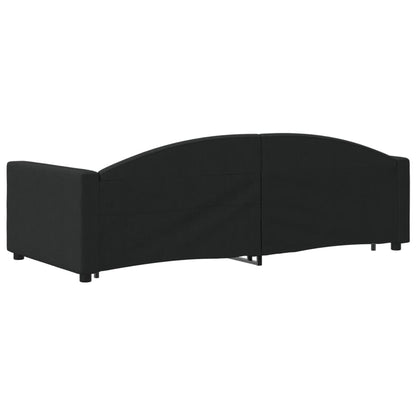 Divano Letto con Letto Estraibile Nero 90x200 cm in Tessuto