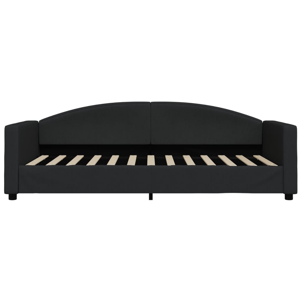 Divano Letto con Letto Estraibile Nero 90x200 cm in Tessuto