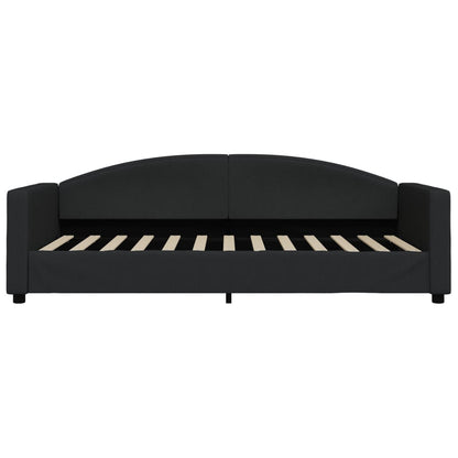 Divano Letto con Letto Estraibile Nero 90x200 cm in Tessuto