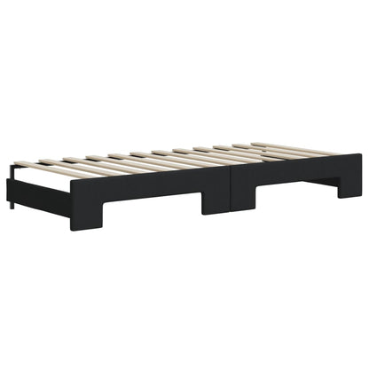 Divano Letto con Letto Estraibile Nero 90x200 cm in Tessuto