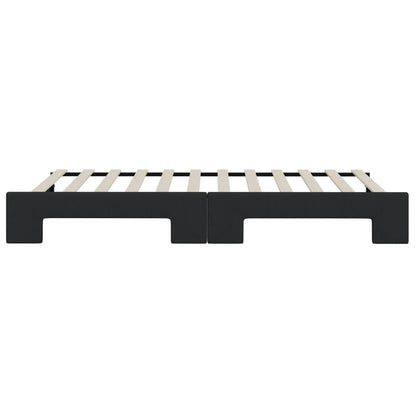 Divano Letto con Letto Estraibile Nero 90x200 cm in Tessuto
