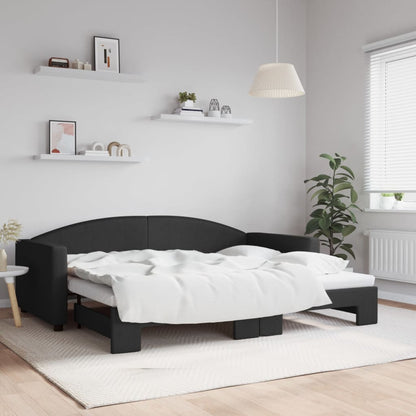 Divano Letto con Letto Estraibile Nero 90x200 cm in Tessuto - homemem39