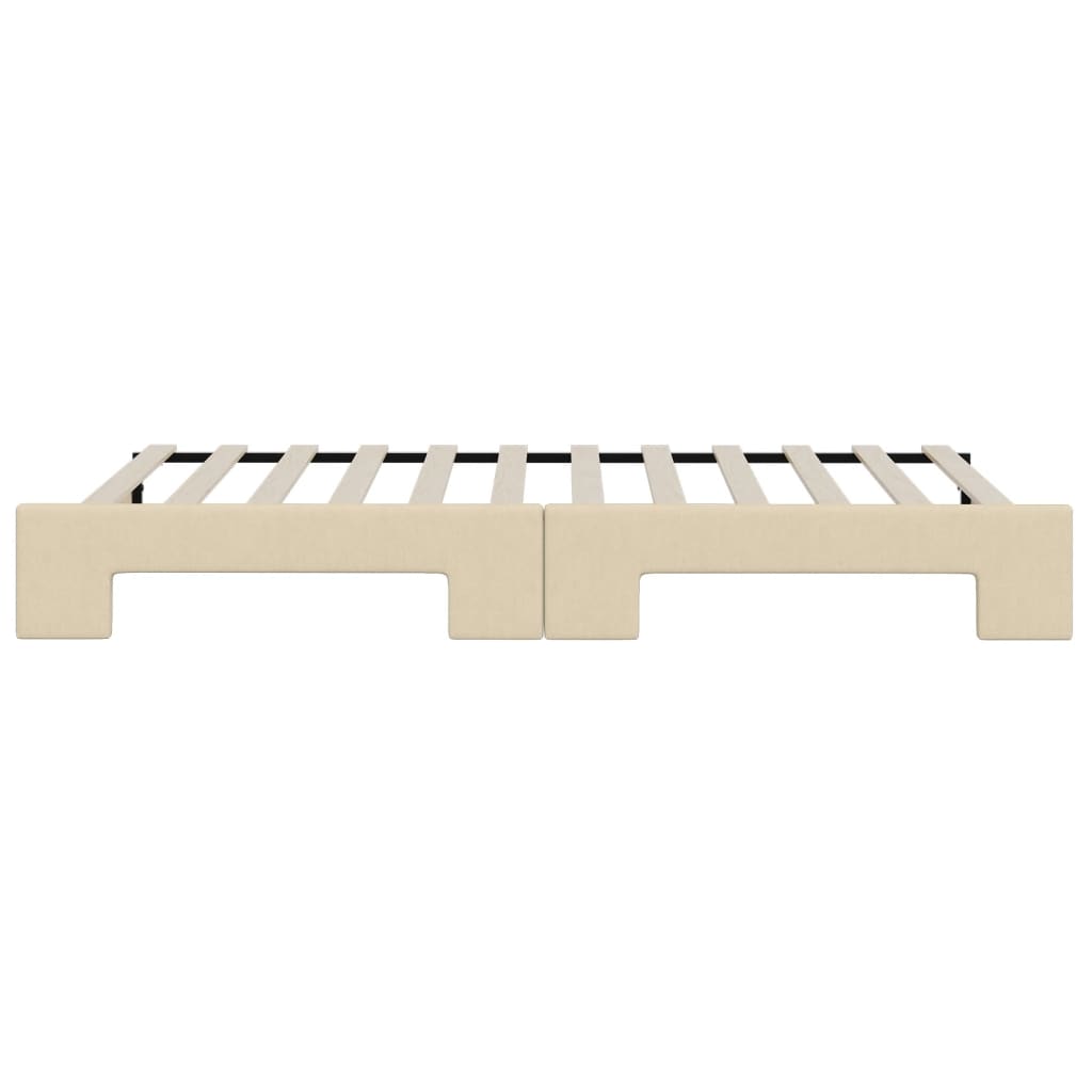 Divano Letto con Letto Estraibile Crema 90x200 cm in Tessuto - homemem39